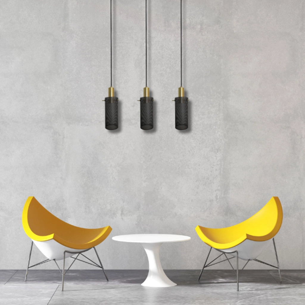 Lampada a sospensione Tirana 3xE27 nero/oro Light Prestige