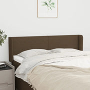 Testiera ad Orecchio-Testata con Orecchie Marrone Scuro 147x16x78/88 cm in Tessuto 358817