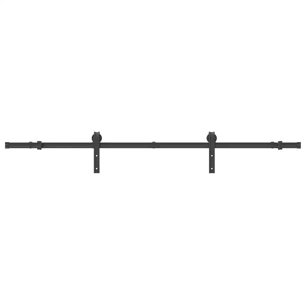 Kit di Binari per Porte Scorrevoli 200 cm Acciaio Nero 4009749