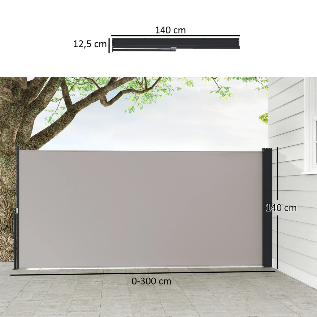 Tenda da sole laterale ¨C zephmum ¨C grigio chiaro 300x140 cm