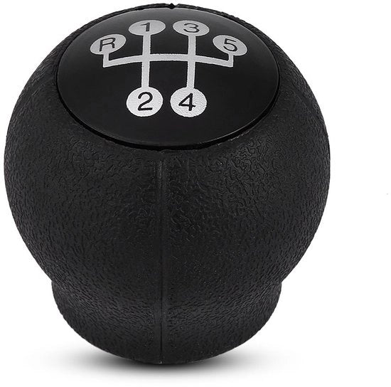 Pomma di cambio a 5 velocità - Universale - Manopola di cambio - Manopola di ricambio - Alta qualità - Nero/Argento - Pompa di cambio