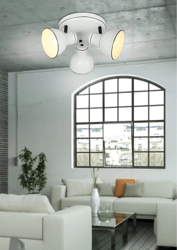 Plafoniera Candellux Zumba metallo bianco/nero 3xE14