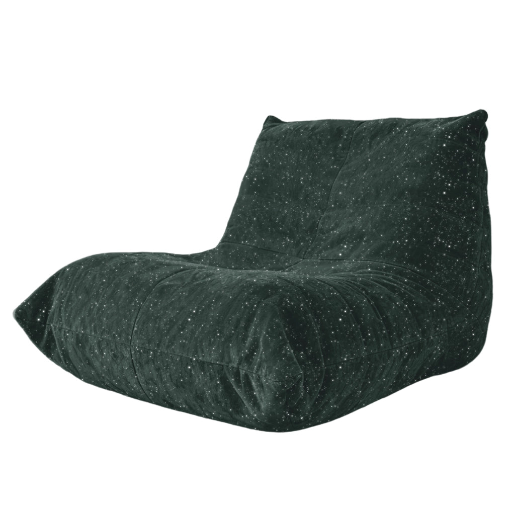 Poltrona pouf relax ergonomica in flanella con imbottitura morbida per soggiorno e camera verde