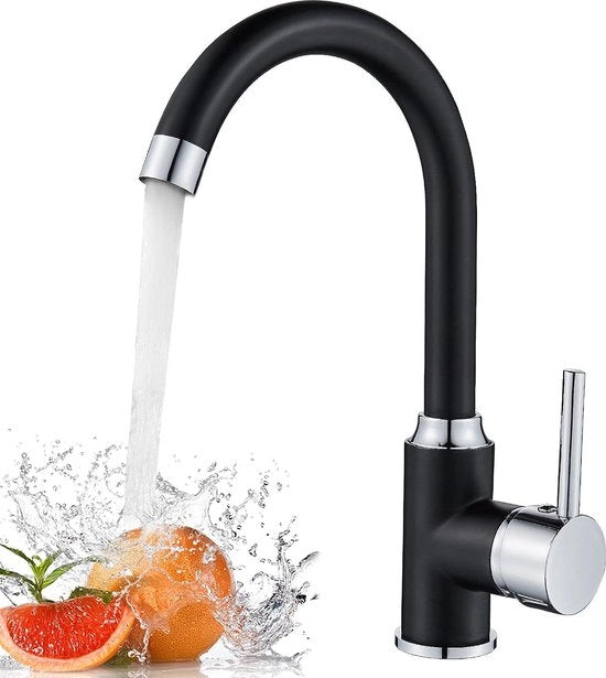 Zangrillo da cucina a 360° rotante, unico giro per scarico, da cucina con alto getto (220 mm), da cucina moderno con modalità colonnina d'acqua
