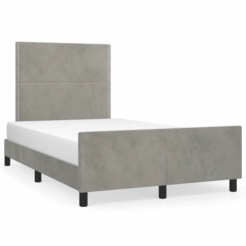 Giroletto senza Materasso Grigio Chiaro 120x190 cm Velluto