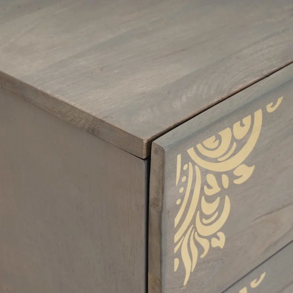 Armadio da Notte Grigio 50 x 33 x 62 cm Legno di mango massello 4018781