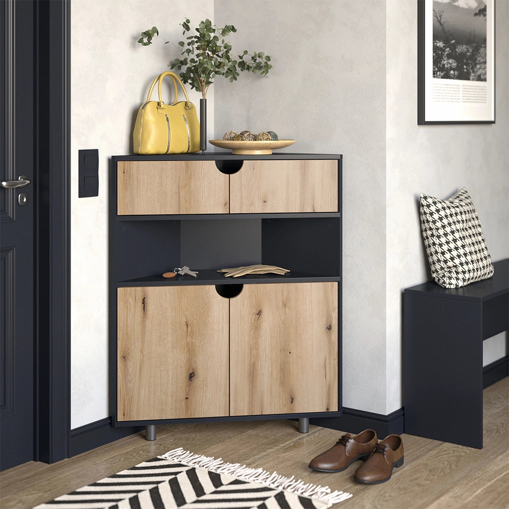 Vicco Credenza Antracite/quercia 79 x 96 cm con 4 scomparti