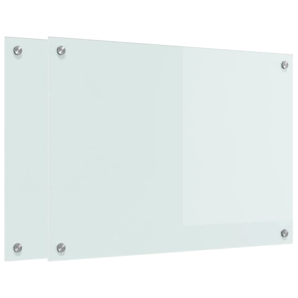 Set di 2 paraschizzi moderni per cucina 70 x 50 cm resistenti estetica minimalista vetro temperato bianco 02_0056283