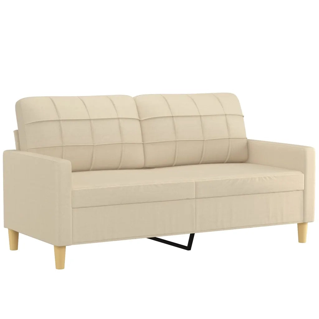 Set Divani 3 pz con Cuscini Crema in Tessuto