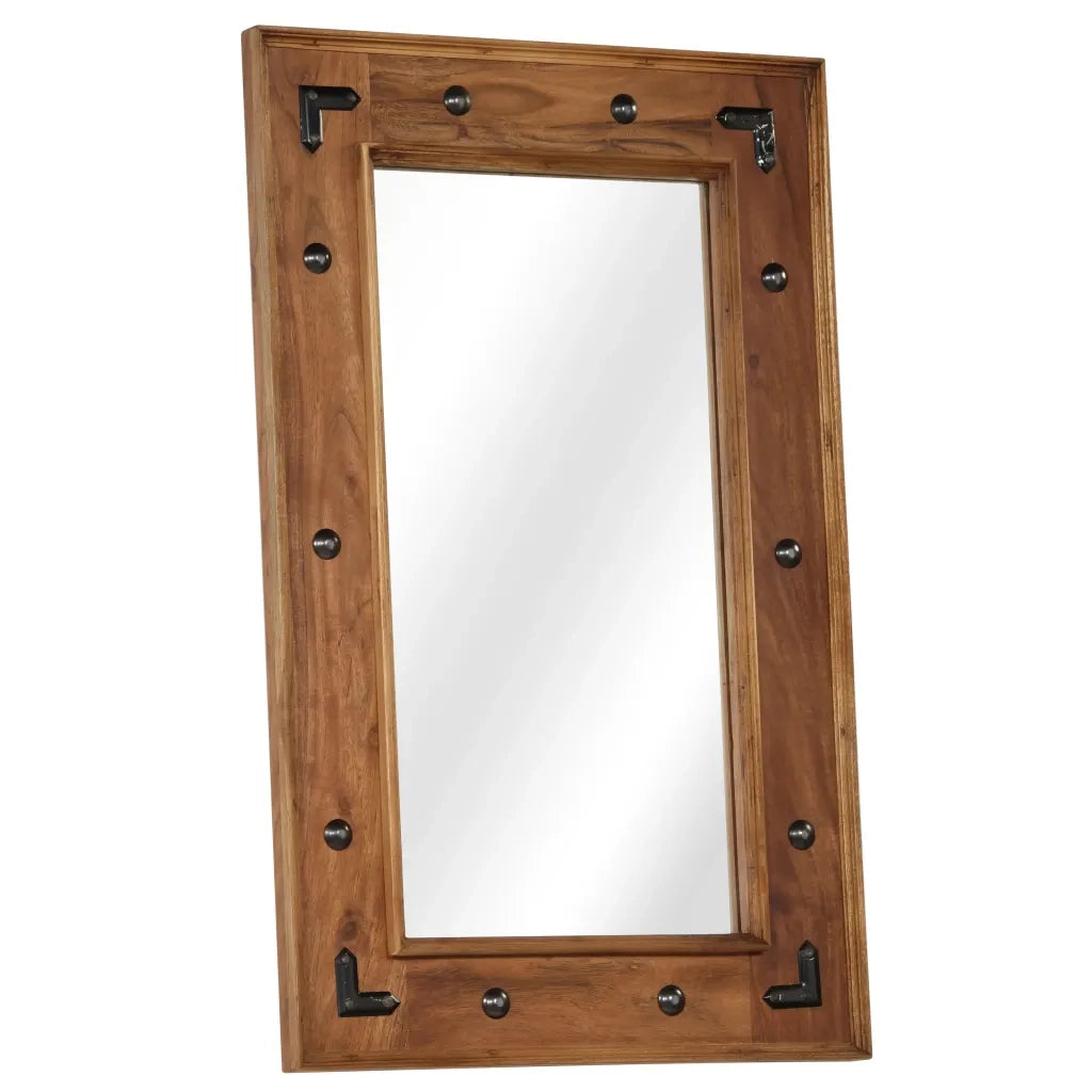 Specchio-Specchio Decorativo in Legno Massello di Acacia 50x80 cm