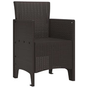 Sedia da Giardino 4 pz | Sedie da Esterno Marrone 53 x 49 x 85 cm Polipropilene