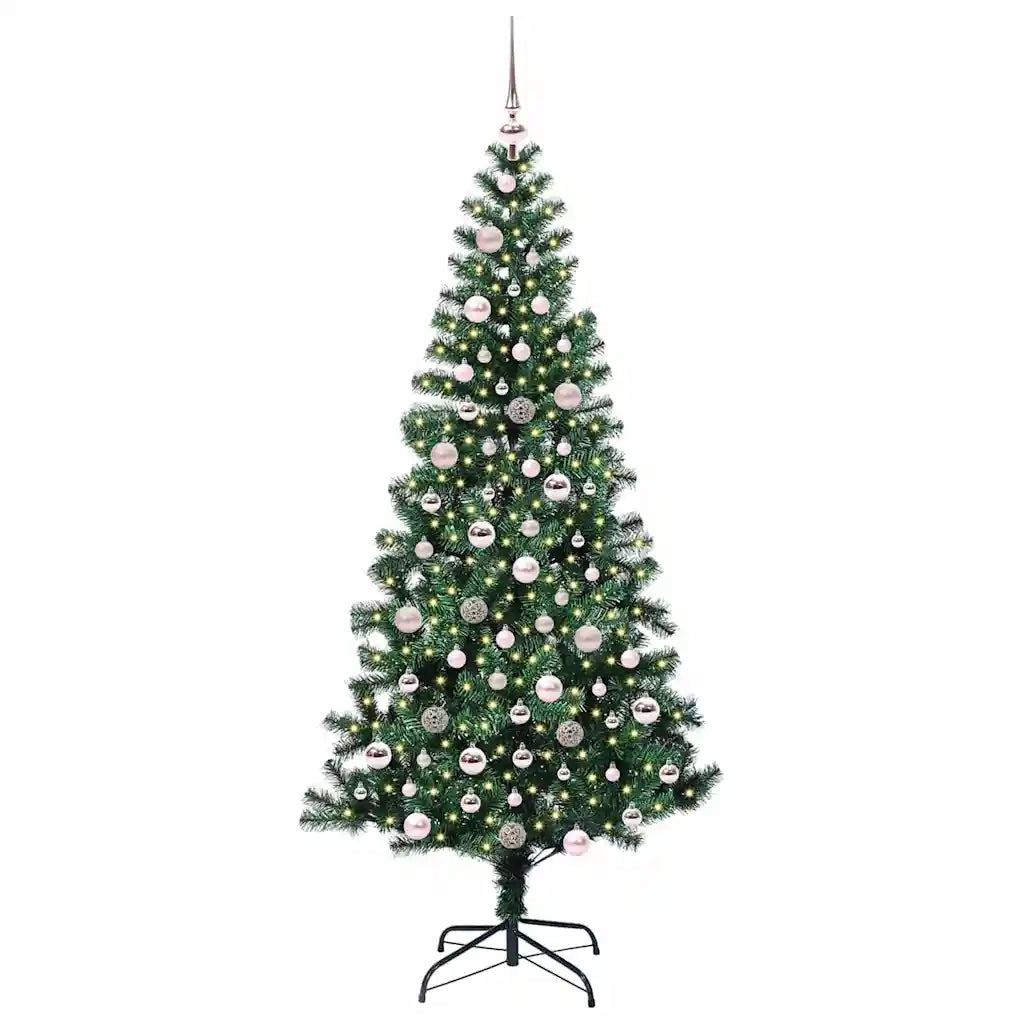 Albero di Natale | Decorazioni natalizie artificiale con luci integrate Verde 210 cm