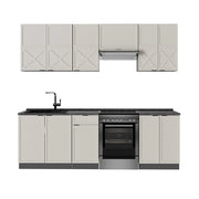 Cucina componibile Fame-Line GrigioBeige/Antracite 240 cm, PT Antracite Vicco