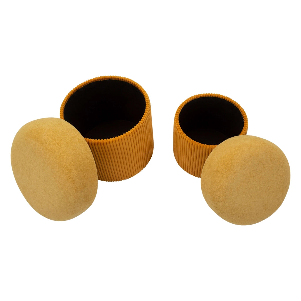 Outjo, Pouf Contenitore set da 2, 42x42x44h cm Arancione