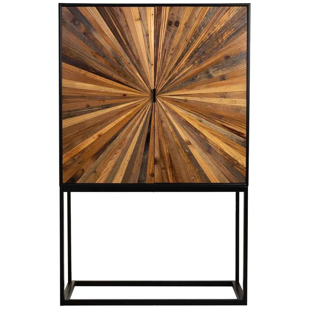 Credenza in legno di recupero marrone con 2 ante 100x40x160h cm