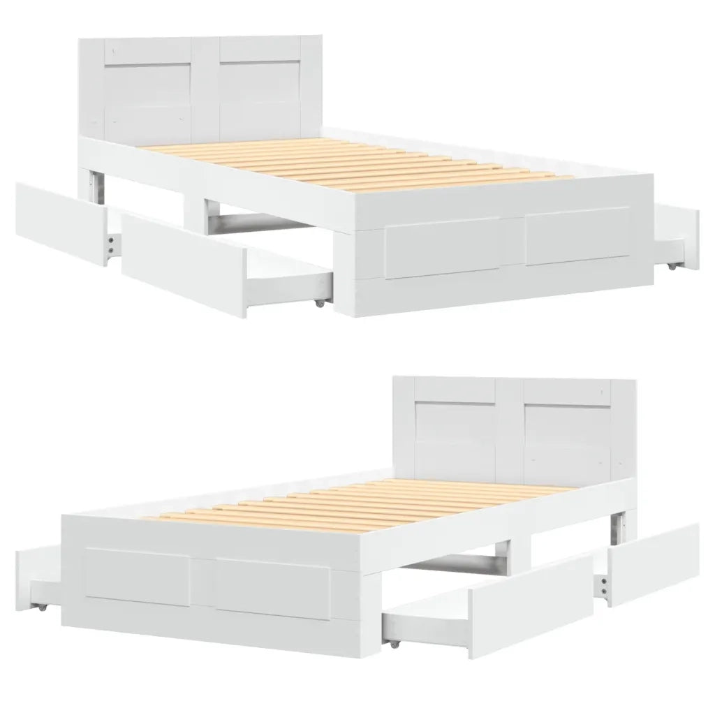 Giroletto con Testiera Bianco 75x190 cm in Legno Multistrato 3295618