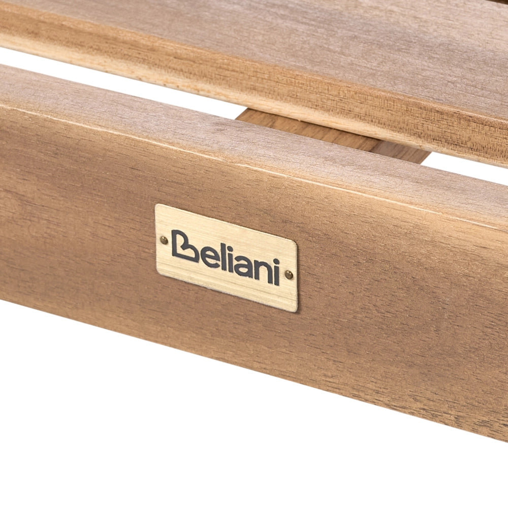 Set da giardino composto da 2 sedie in legno di acacia certificato, colore marrone chiaro, stile rustico per esterni