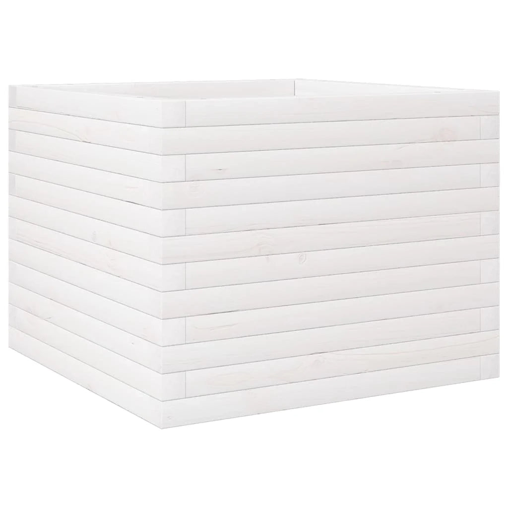 Fioriera rialzata per piante e fiori terrazza giardino 60 x 60 x 46 cm legno di pino massiccio bianco 02_0037713