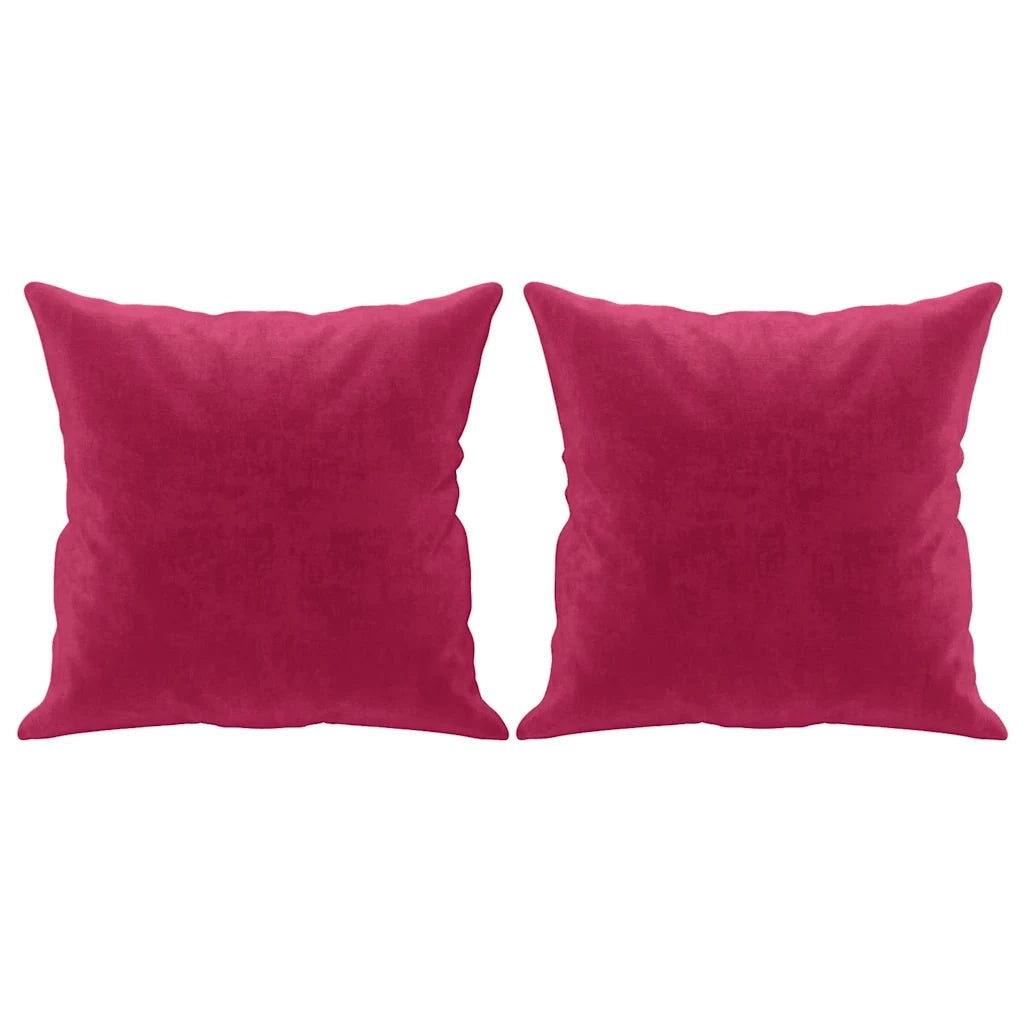 Cuscini Decorativi 2 pz Rosso Vino 40x40 cm in Velluto CFW1944732