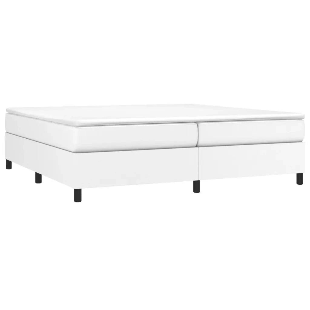 Struttura Letto a Rete a Molle-Giroletto Bianco 200x200 cm in Similpelle 945783