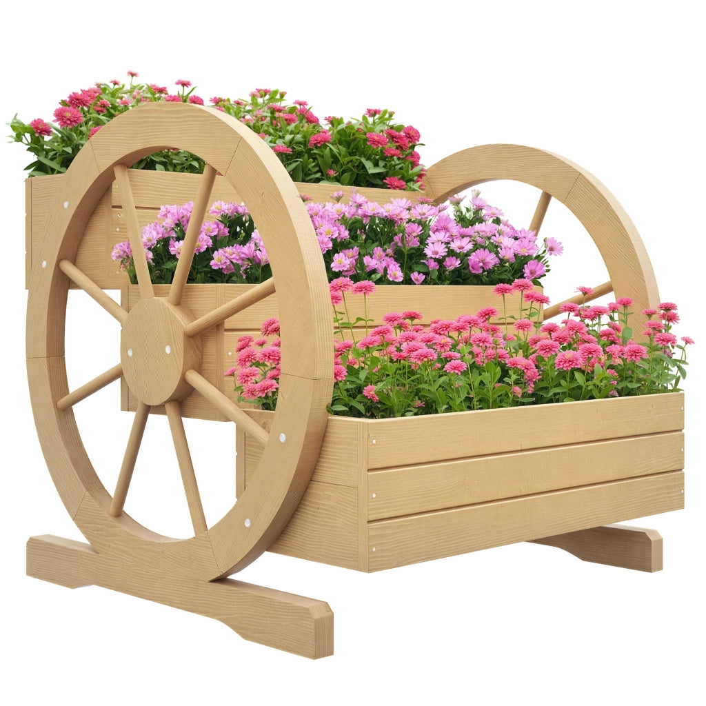 Fioriera Giardino 3 Livelli Scala Legno ¨C zephmum ¨C 61x62x57 cm Naturale