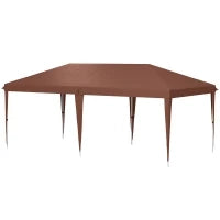 Gazebo 6 x 3 m da Giardino Pop-up Pieghevole con Borsa Inclusa, Acciaio Epossidico Oxford ad Alta Densità, Marrone
