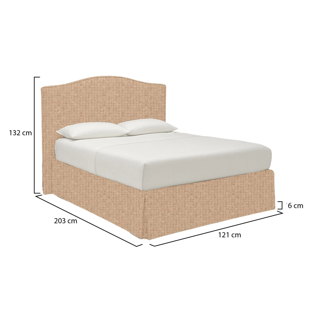 Eccles, Letto Singolo Sfoderabile Made in Italy, Beige