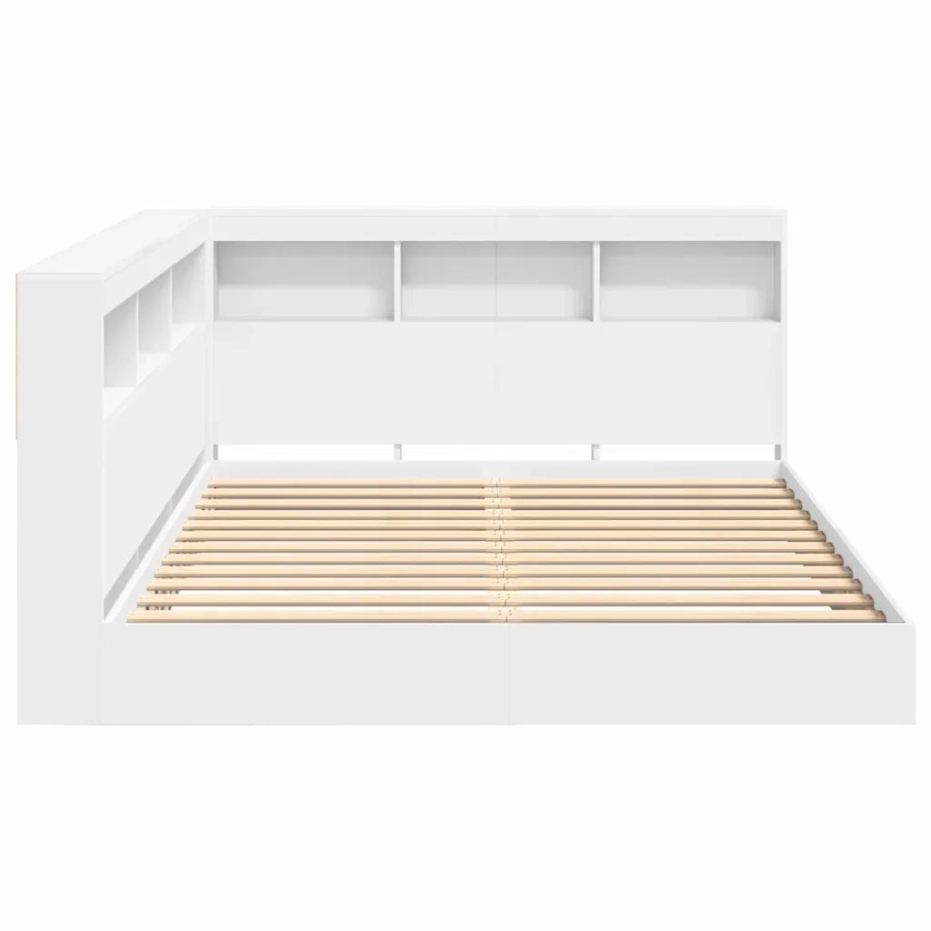 Letto Libreria Bianco 135 x 190 cm Legno multistrato