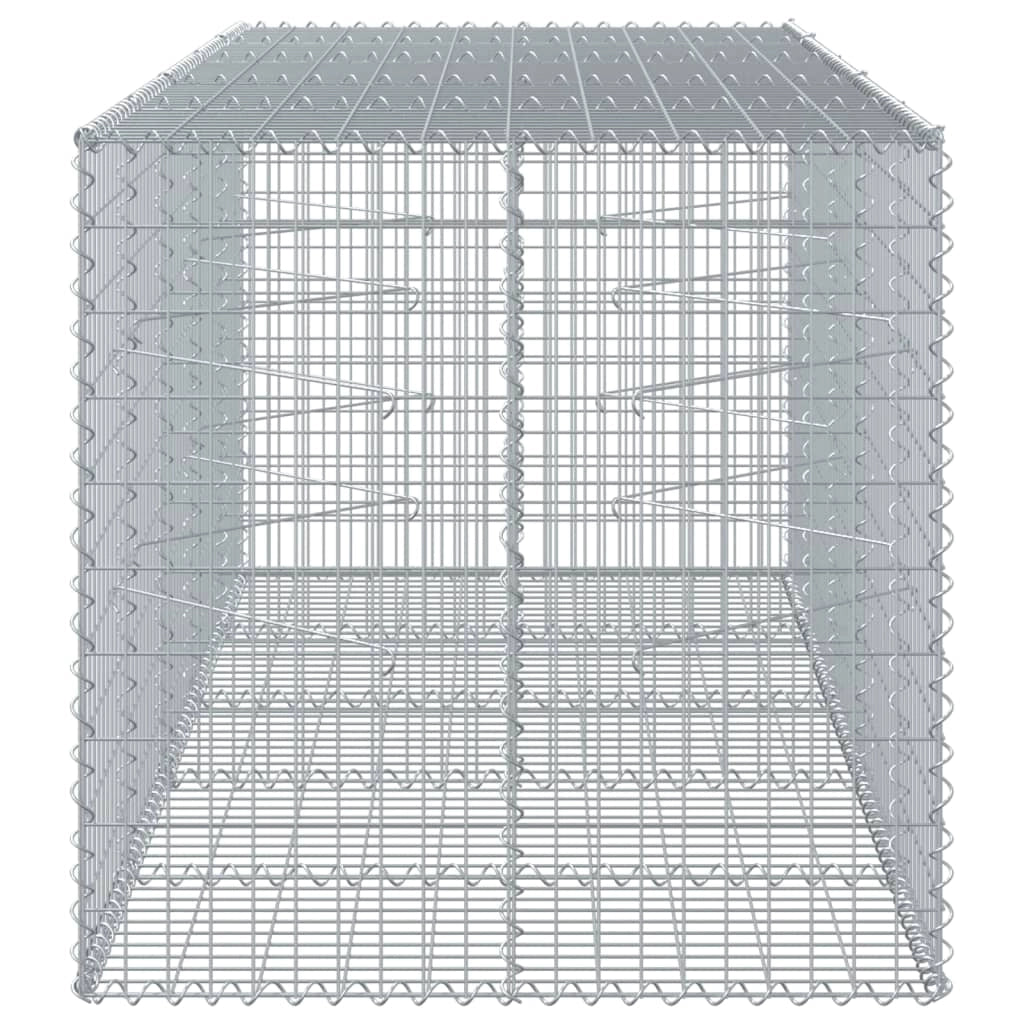 Gabbione recinto a gabbia muro di contenimento con coperchio 250 x 100 x 100 cm ferro zincato argento 02_0040147