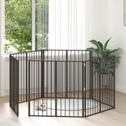 Cancello per cani 6 pcs Nero 100 x 100 cm Acciaio zincato