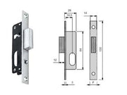 SERRATURA DA INFILARE PER MONTANTI CIL. OVALE SOLO CATENACCIO N9140015  mm.14,5 (N9140015000)    CORNI