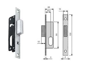 SERRATURA DA INFILARE PER MONTANTI CIL. OVALE SOLO CATENACCIO N9140015  mm.14,5 (N9140015000)    CORNI