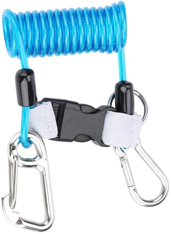 Lanyard per immersione con chiusura rapida - Corda di sicurezza per telefono - Flessibile in nylon - In acciaio inossidabile - Adatto per arrampicata all'aperto - Dimensioni 16,3 x 7 cm