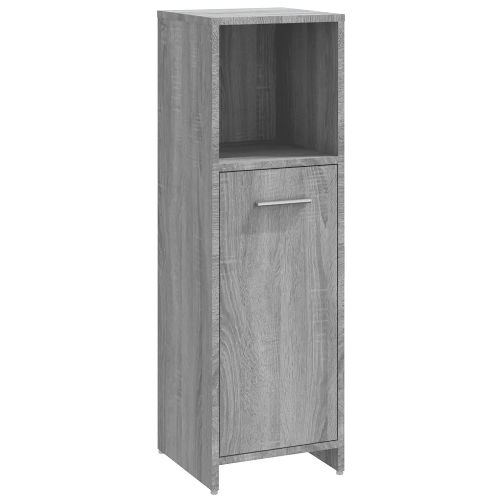 Set Mobili da Bagno 4 pz Grigio Sonoma in Legno Multistrato cod mxl 16355