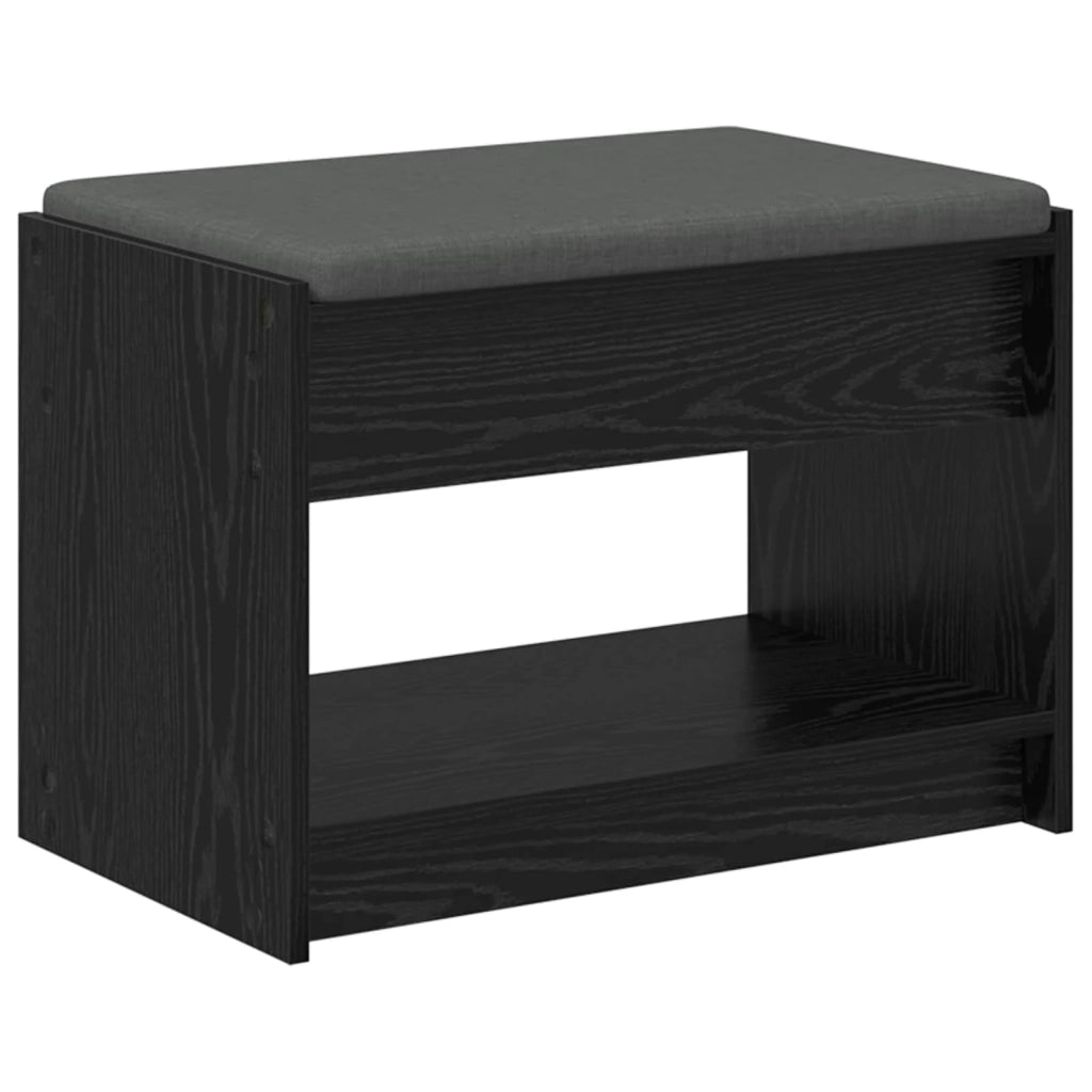 Panca per ingresso con cuscino Rovere Nero 63 x 38 x 45 cm