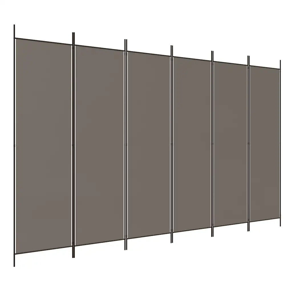 Divisorio a 6 Pannelli-Set di 6 pannelli Paravento Antracite 300x200 cm Tessuto