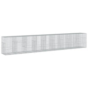 Gabbione recinto a gabbia muro di contenimento con coperchio 900 x 100 x 150 cm ferro zincato argento 02_0040210