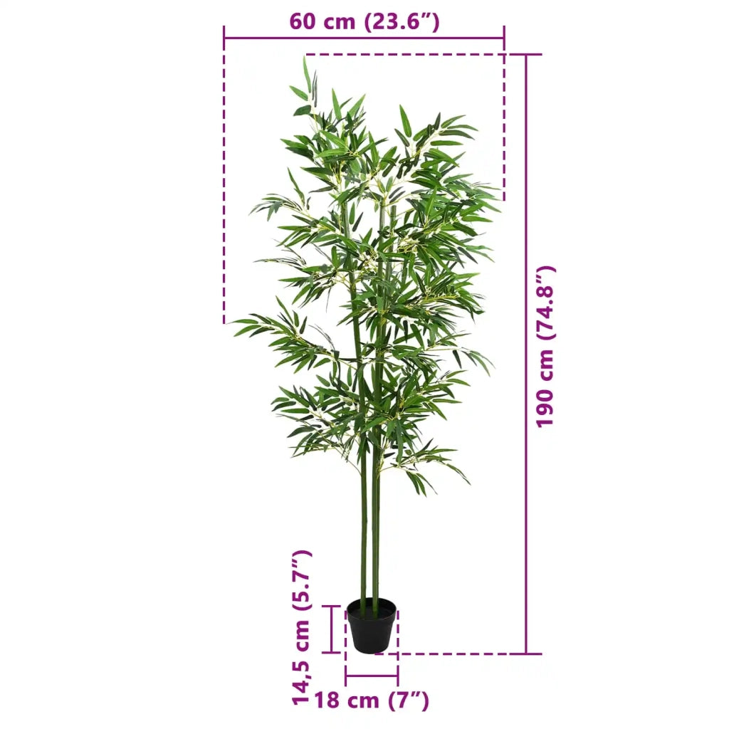 Albero di Bambù 2 pcs Verde 60 x 18 x 190 cm Tessuto e Bambù 42042061
