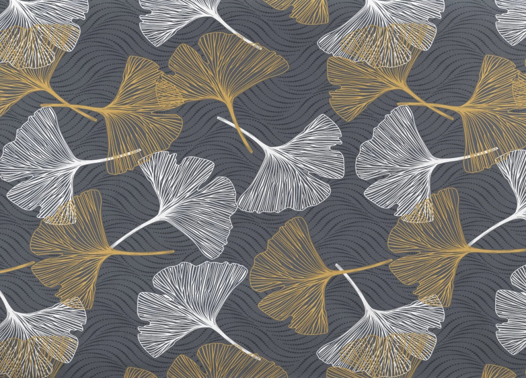 Telo Arredo Granfoulard Copritutto Salvadivano 100% Cotone Dis. Ginko - Singolo - Giallo