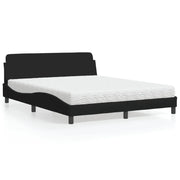 Letto con Materasso Dover Nero 160x200 cm in Tessuto