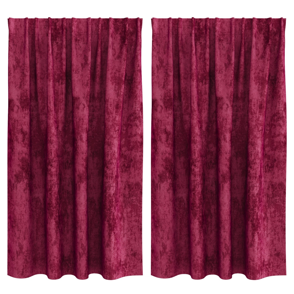 Tende di velluto 2 pz con occhielli Rosso borgogna 140x140 cm