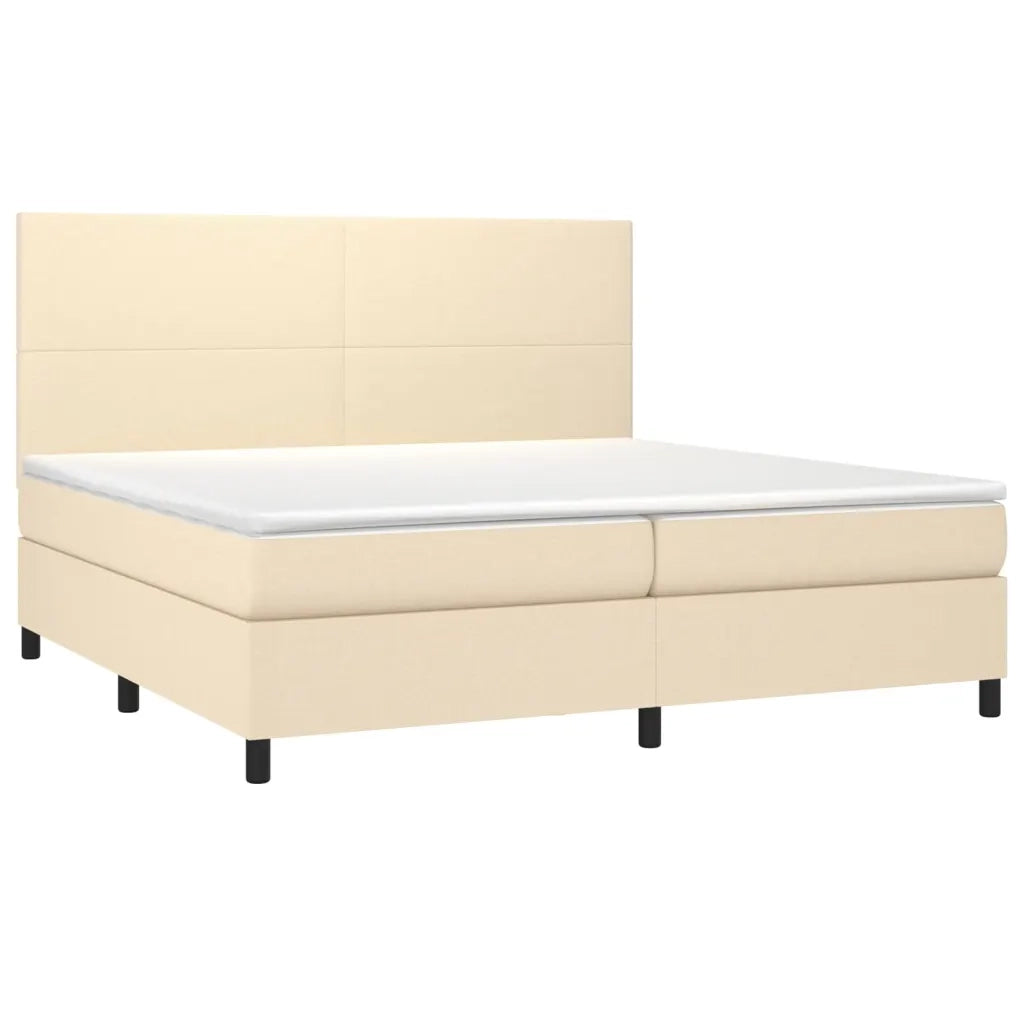 Giroletto a Molle con Materasso Crema 200x200 cm in Tessuto cod mxl 37052