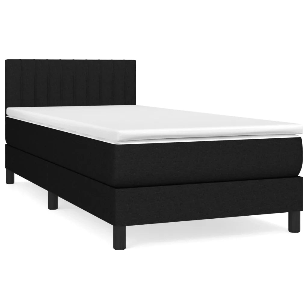 Giroletto a Molle con Materasso Nero 90x190 cm in Tessuto cod mxl 62708