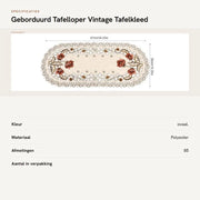 Tavolo da pranzo vintage in stile rurale con tovaglia ovale impermeabile
