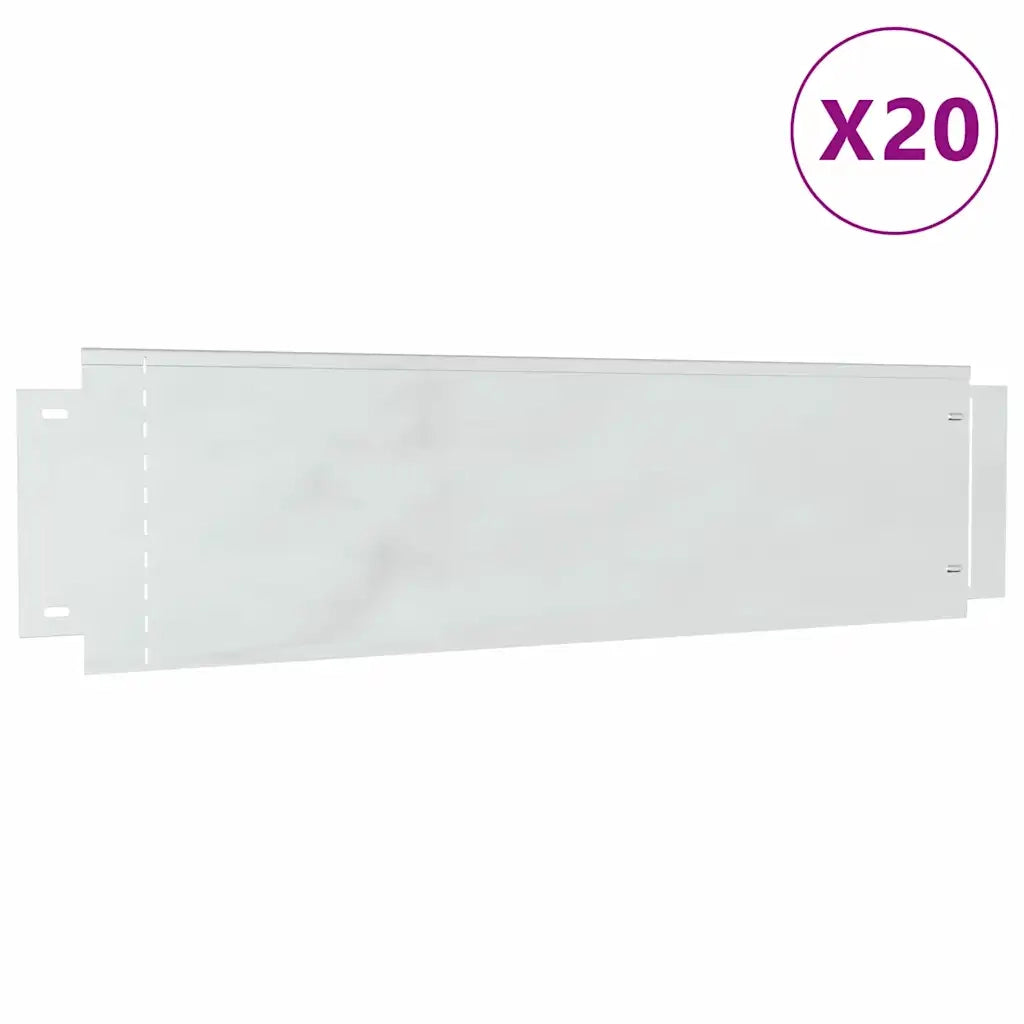 Bordure per prato 20 pcs Argento 100 x 25 x 0,07 cm