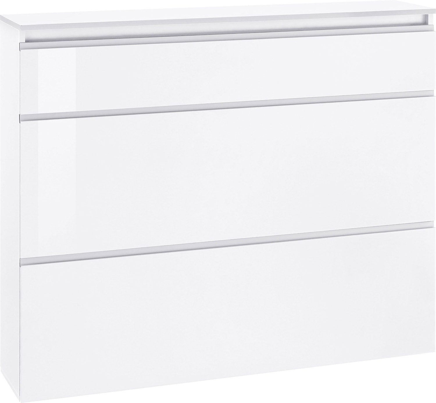 Scarpiera 2 Ante e 1 Antina a Ribalta 120x26,5x108 cm Magic Bianco Lucido