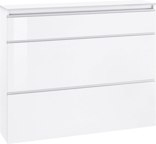 Scarpiera 2 Ante e 1 Antina a Ribalta 120x26,5x108 cm Magic Bianco Lucido