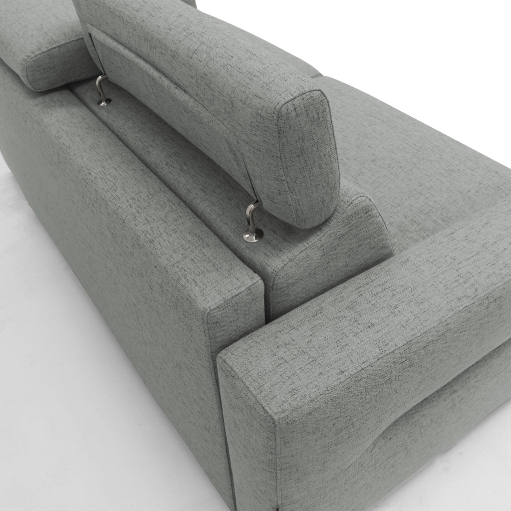 Avalon Divano letto con materasso H18 180 cm (mat. 120x197 cm) grigio chiaro