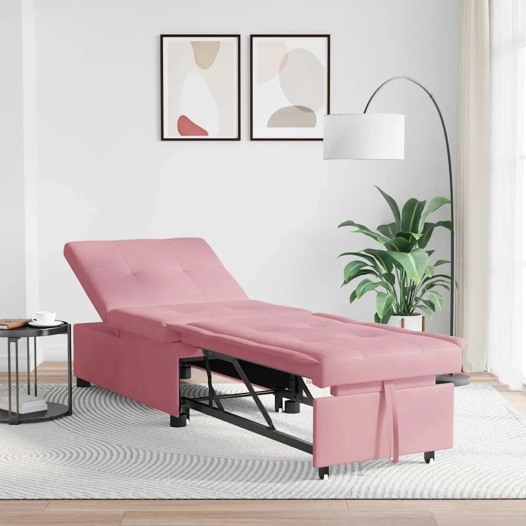 Divano letto-Sofa Letto-Daybed Rosa 194 x 67 x 82 cm Velluto