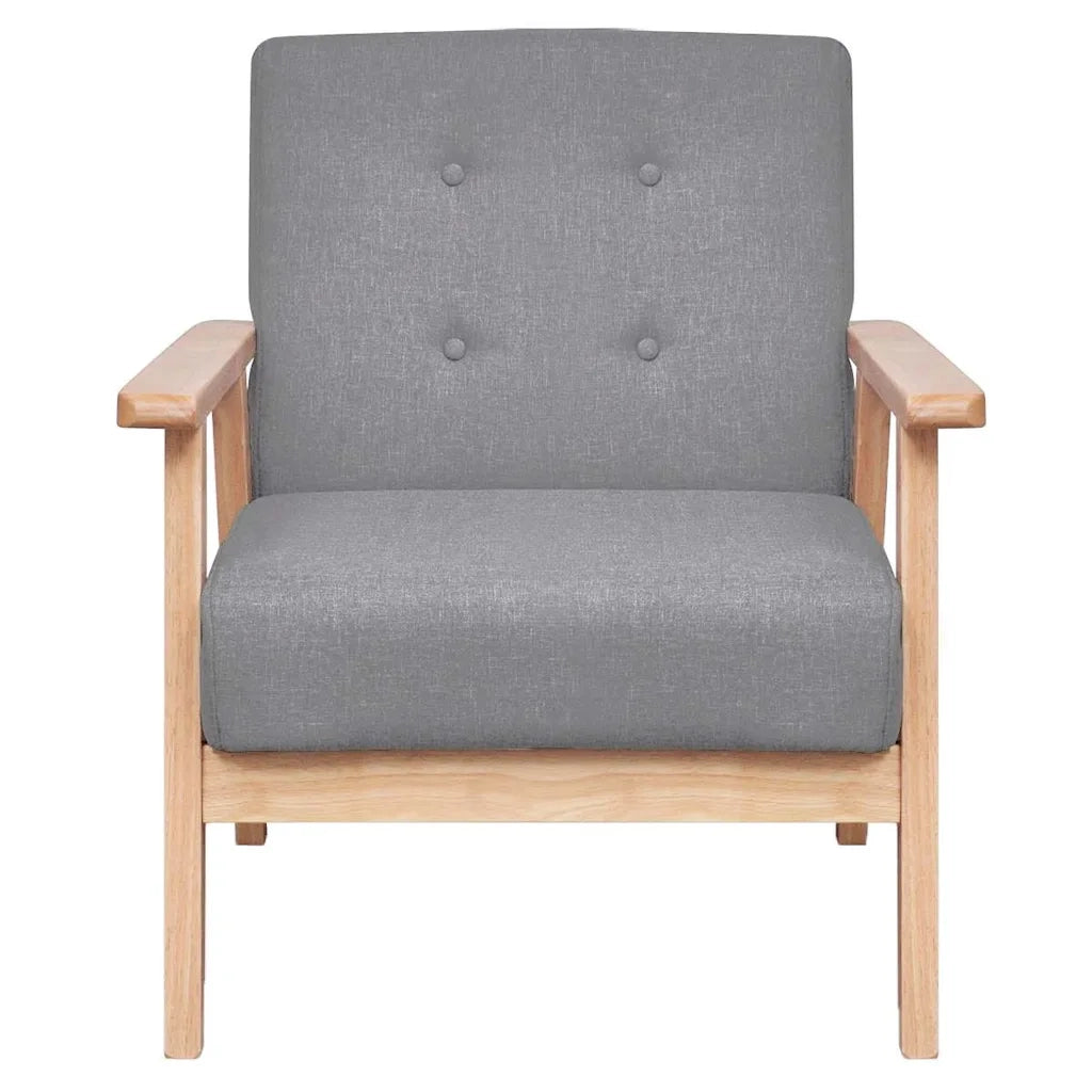 Poltrona-Divano Sedia-Poltroncina Grigio Chiaro in Tessuto 569314